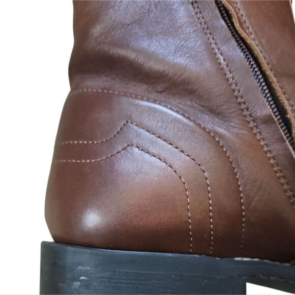 Laredo Leather Boots Sz 11 Classic Brown Western Boots Zip Closure Cowboy Rodeo - Picture 10 of 16